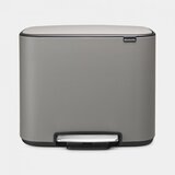 Brabantia Bo pedalni koš 3 x 11 L s 3 plastičnimi vložki - Mineral Concrete Grey | Shoptok.si
