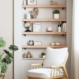  Zidna polica 80 x 10 x 6 cm od neobrađene masivne hrastovine | shoptok.hr