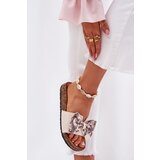 Boto Ladies sandals with bow on cork platform beige Lisandrea | ePonuda.com