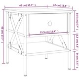  Noćni ormarić crni 40 x 42 x 45 cm od konstruiranog drva | shoptok.hr