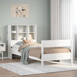 vidaXL Krevet s regalom za knjige bez madraca bijeli 90x190cm borovina Cijene
