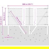 vidaXL heksagonalna ograda Zelena 0.8x10 m Čelik | shoptok.hr