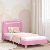 Otroški posteljni okvir z vznožjem Roza 90 x 190 cm blago, (5000104776) | Shoptok.si