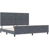 vidaXL Krevet Tamno Sivi 200x200 cm Baršun | shoptok.hr