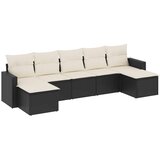  7-dijelni set vrtnih sofa od poliratana s jastucima crni | shoptok.hr
