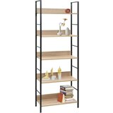 Police za knjige 5 razina boja hrasta 60x27 6x158 5 cm iverica | shoptok.hr