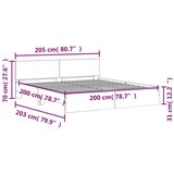  Okvir kreveta s uzglavljem bijeli 200 x 200 cm | shoptok.hr