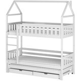 Molarem Home Drveni dječji krevet na kat Iga s tri kreveta i ladicom - bijeli - 180x80 cm - Bez madraca | shoptok.hr