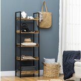 HOMCOM Knjižnica v industrijskem slogu s 5 policami, lesena in kovinska knjižna omara za dom in pisarno, 48x30x155cm, rustikalno rjava, (20710836) | Shoptok.si