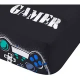 Crna dječja plahta s gumom za bračni krevet 135x190 cm Game Over –