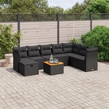 vidaXL 9-dijelni set vrtnih sofa s jastucima crni od poliratana | shoptok.hr