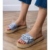 D/CEO Blue espadrille flip-flops with a bow Kartis | Shoptok.si