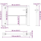  Vrtna vrata 110 x 105 cm Crna Može se zaključati | shoptok.hr