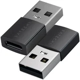 Paket 2 adapterjev USB-A na USB-C USB 3.0 10 Gbps, alu ohišje, Črna / Srebrna, (5000276672)