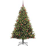 vidaXL Umjetno skladno božićno drvce s 300 LED dioda Zelena 180 cm | shoptok.hr