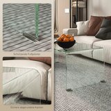  Čvrsti stakleni stolić za kavu jednodijelni dizajn jednostavan i moderan 80 x 45 x 35 cm prozirni | shoptok.hr