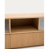 Kave Home TV omarica v hrastovem dekorju v naravni barvi 200x54x40 cm Helvine – | Shoptok.si