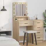 vidaXL toaletna miza hrast Sonoma iverna plošča 79 x 41 x 135 cm Cene