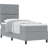 vidaXL Postelja s box springom z vzmetnico svetlo siva 80x200 cm tkanina | Shoptok.si