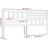  Uzglavlje za krevet crno 186 x 4 x 100 cm od masivne borovine | shoptok.hr