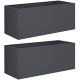  Vrtna saksija 2 kom. Antracit 100 x 40 x 40 cm Čelična vrata | shoptok.hr