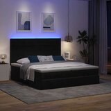 vidaXL Otomanski posteljni okvir z vzmetnicami črn 160x200 cm žamet Cene