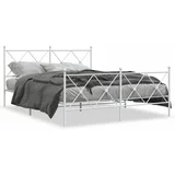Metalni okvir kreveta uzglavlje i podnožje bijeli 160x200 cm