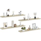  Zidne police 4 kom bijele i boja hrasta sonome 80 x 9 x 3 cm | shoptok.hr