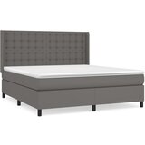 Maison Chic Box spring postelja - Vzmetna postelja z vzmetnico siva 180x200 cm umetno usnje SL2159, (21909175) | Shoptok.si