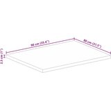  Ploča za stol 90x80x2,5 cm pravokutna masivno grubo drvo manga | shoptok.hr