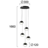  LED luster na sajli ZIREA LED/30W/230V, crne boje | Eponuda.com