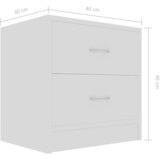  Noćni ormarići 2 kom bijeli 40 x 30 x 40 cm konstruirano drvo | shoptok.hr