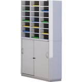 eurokraft pro Urejevalni nastavek s spodnjo omarico, VxŠxG 1864 x 913 x 420 mm, 21 predelkov, svetlo siva | Shoptok.si