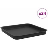  Kvadratna posuda za cvijeće 24 pcs Crna 21 x 21 x 2 cm Plastika | shoptok.hr