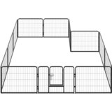  Ograda za pse s 12 ploča od čelika 80 x 60 cm crna | Eponuda.com