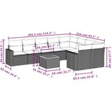  10-dijelni set vrtnih sofa s jastucima crni od poliratana | shoptok.hr