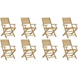  Sklopive vrtne stolice 8 kom 54,5x61,5x86,5 cm od drva bagrema | shoptok.hr