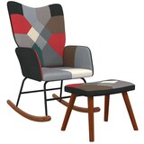 vidaXL stolica za ljuljanje s osloncem za noge patchwork od tkanine | shoptok.hr