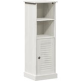 vidaXL Kopalniška omarica Bela 37 x 34 x 110 cm Trdna borovina | Shoptok.si