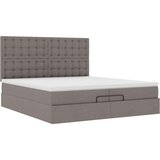  Otomanski posteljni okvir z vzmetnicami taupe 200x200 cm blago, (21653305) | Shoptok.si
