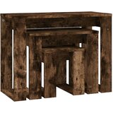  Komplet mizic 3-delni dimljeni hrast konstruiran les, (20714553) | Shoptok.si