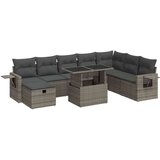 vidaXL 9-dijelni set vrtnih sofa od poliratana s jastucima sivi | shoptok.hr