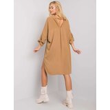 Italy Moda Dress-DHJ-SK-13938.02P-dark beige | Shoptok.si