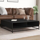 Furnova Klubska mizica črna 100x100x30 cm inženirski les in kovina, (21913056) | Shoptok.si