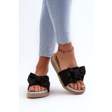 Boto Women's Platform Slide Sandals with Bow Black Aflia | Shoptok.si