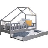 MID.YOU POSTELJA V OBLIKI HIŠE x , les svetlo siva | Shoptok.si