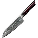 IZMAEL Damaskast kuhinjski nož YO-37404 - Santoku / Rdeča / Modra | Shoptok.si