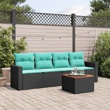  5-dijelni set vrtnih sofa od poliratana s jastucima crni | shoptok.hr