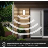 BRILO zidna rasvjeta led 12W 1300lm 3000K IP65 senzor oval | shoptok.hr