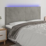 vidaXL LED uzglavlje svjetlosivo 200x5x118/128 cm baršunasto Cijene